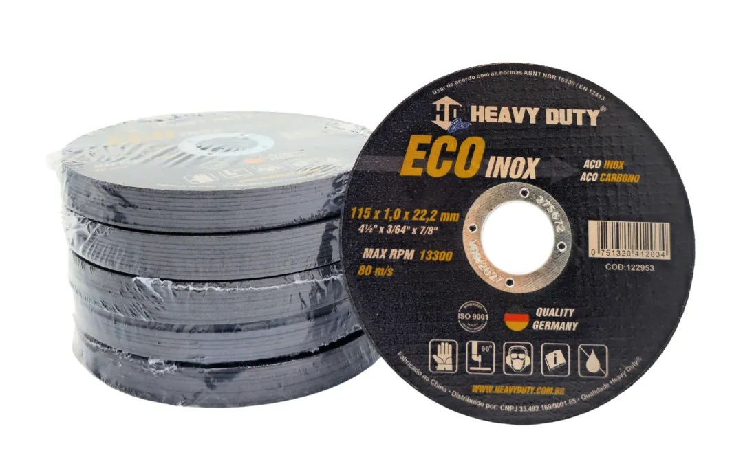 Disco de Corte ECOINOX 115 x 1,0 x 22,2 mm | Disco Fino para Corte de Aço Inox e Metais