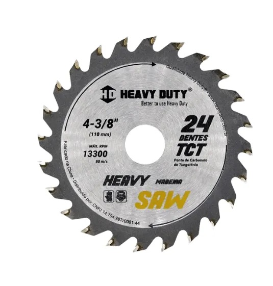 Disco de Serra Vídea 4.3/8" com 24 Dentes | Lâmina de Serra Circular para Madeira