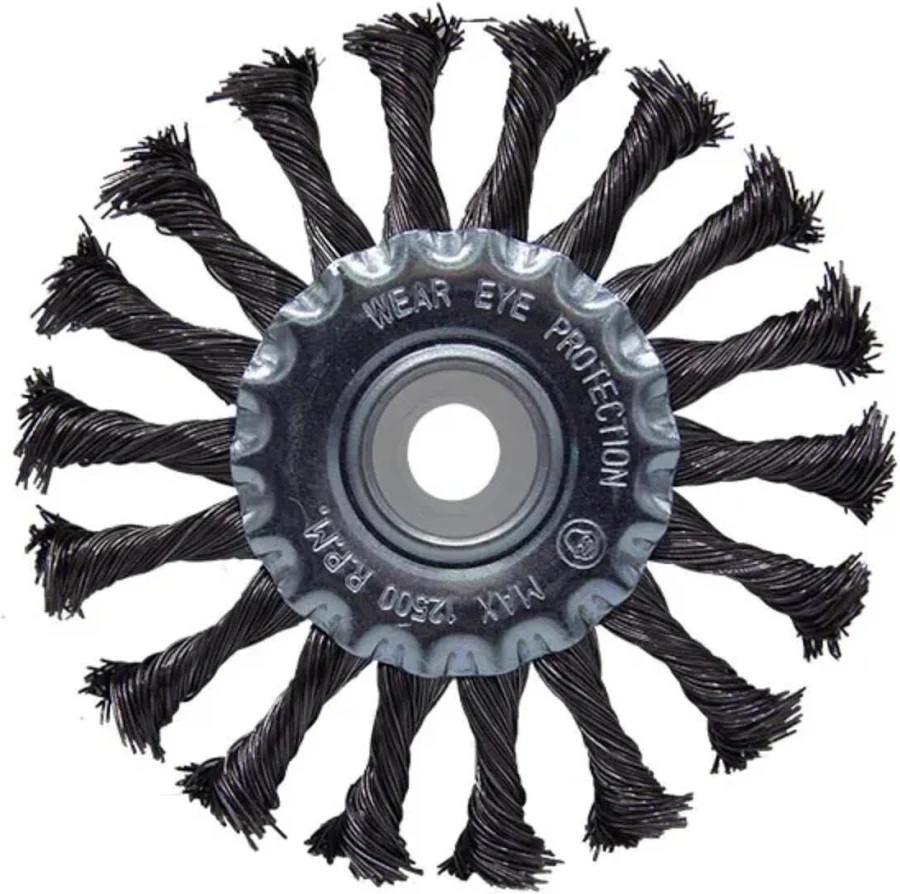 Escova de Aço Circular Entrançada Heavy Duty 4.1/2" x 1/2" | Escova para Limpeza e Preparação de Superfícies Metálicas