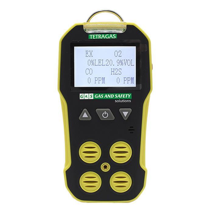 Detector de Gás Portátil 4 Gases Gas and Safety | O₂, CO, H₂S e LEL para Monitoramento Atmosférico
