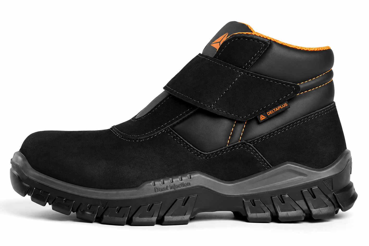 Bota Coturno de Segurança em Couro Nobuck com Biqueira de Composite e Fechamento em Velcro Macaé Delta Plus | CA 45509